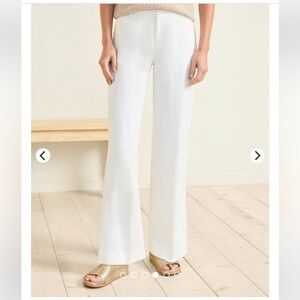 Garnet Hill Classic White Linen Trousers. Size 10.